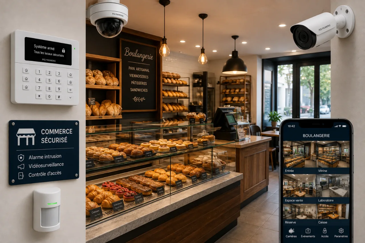Boulangerie équipée en alarme intrusion et vidéosurveillance par POLYNUMERIC, agglomération lyonnaise